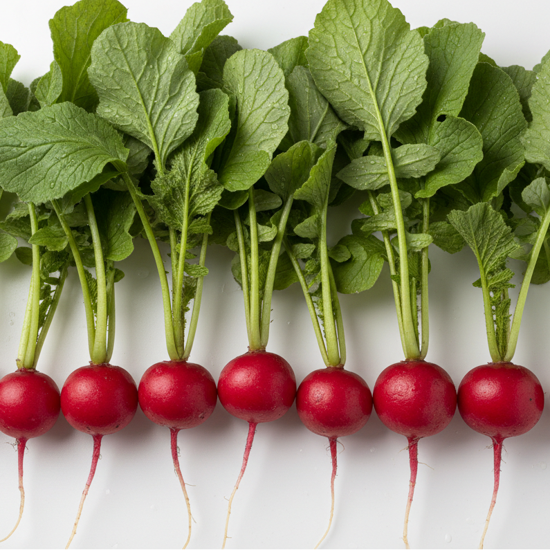 radis cherry belle avec leur feuille